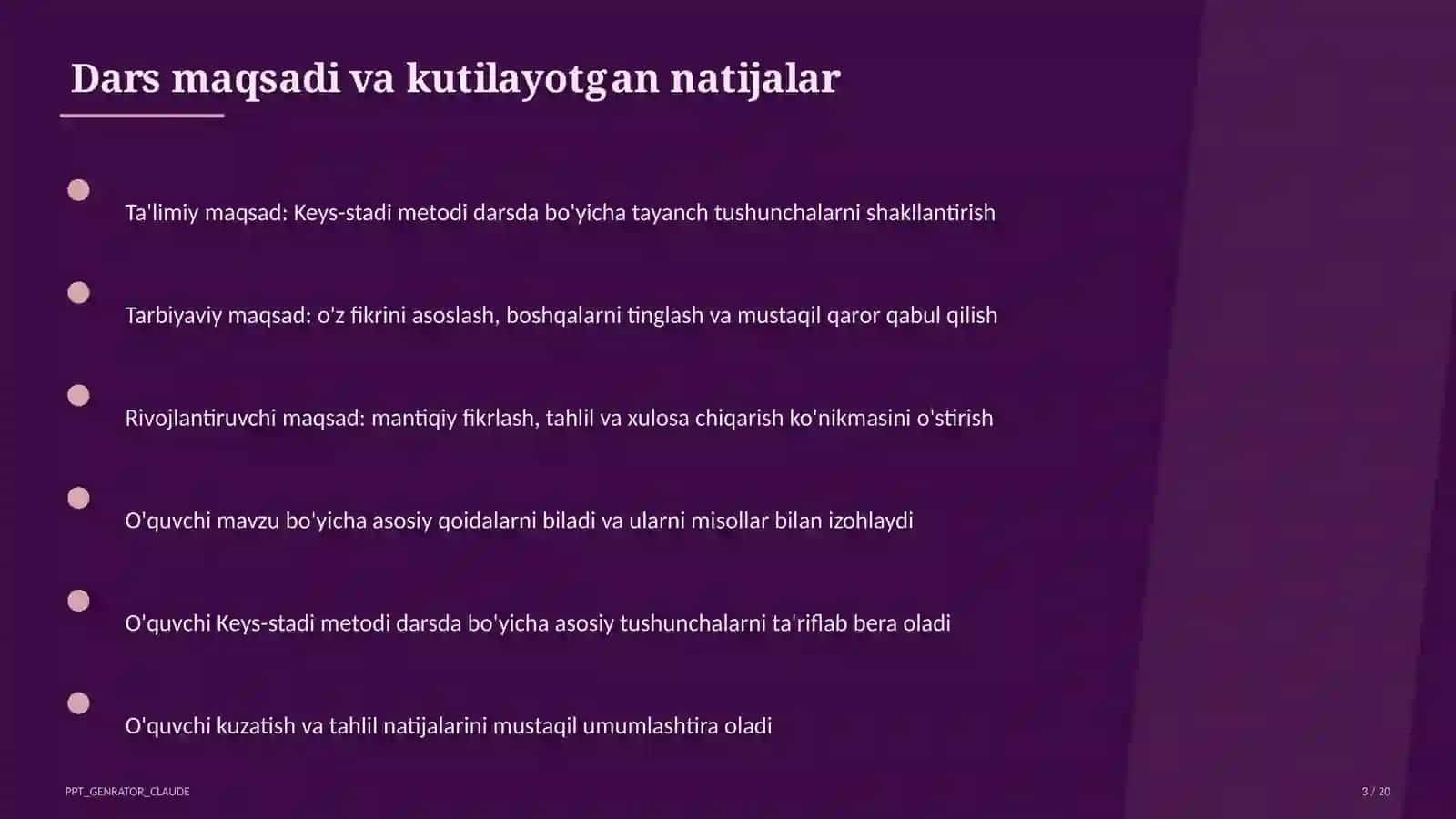 Keys-stadi metodi darsda 3