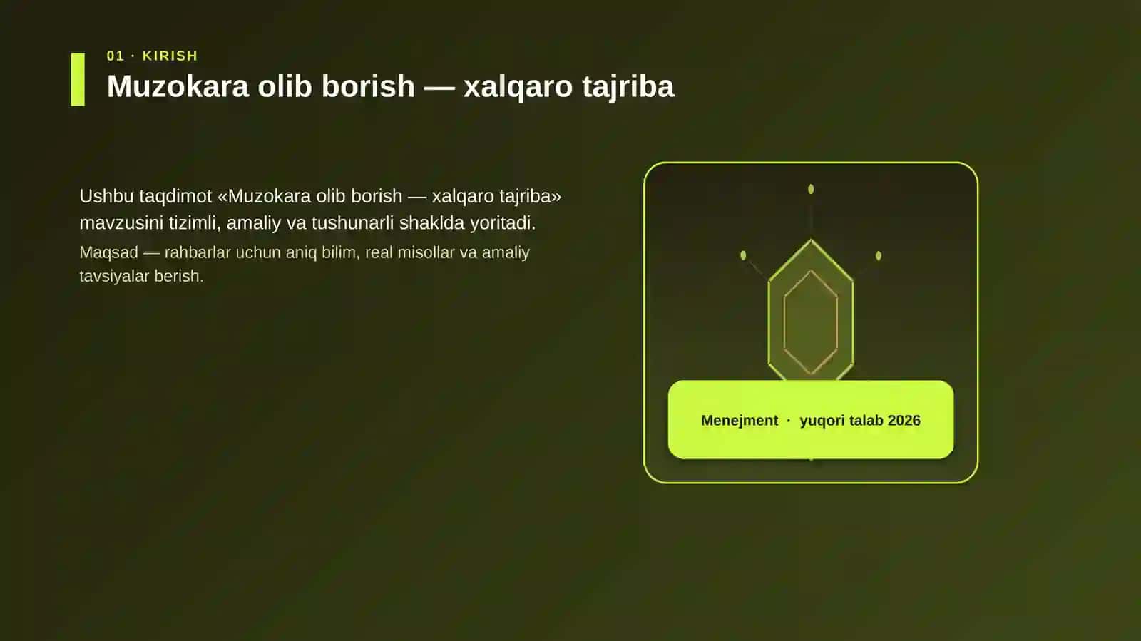 Muzokara olib borish — xalqaro tajriba 3