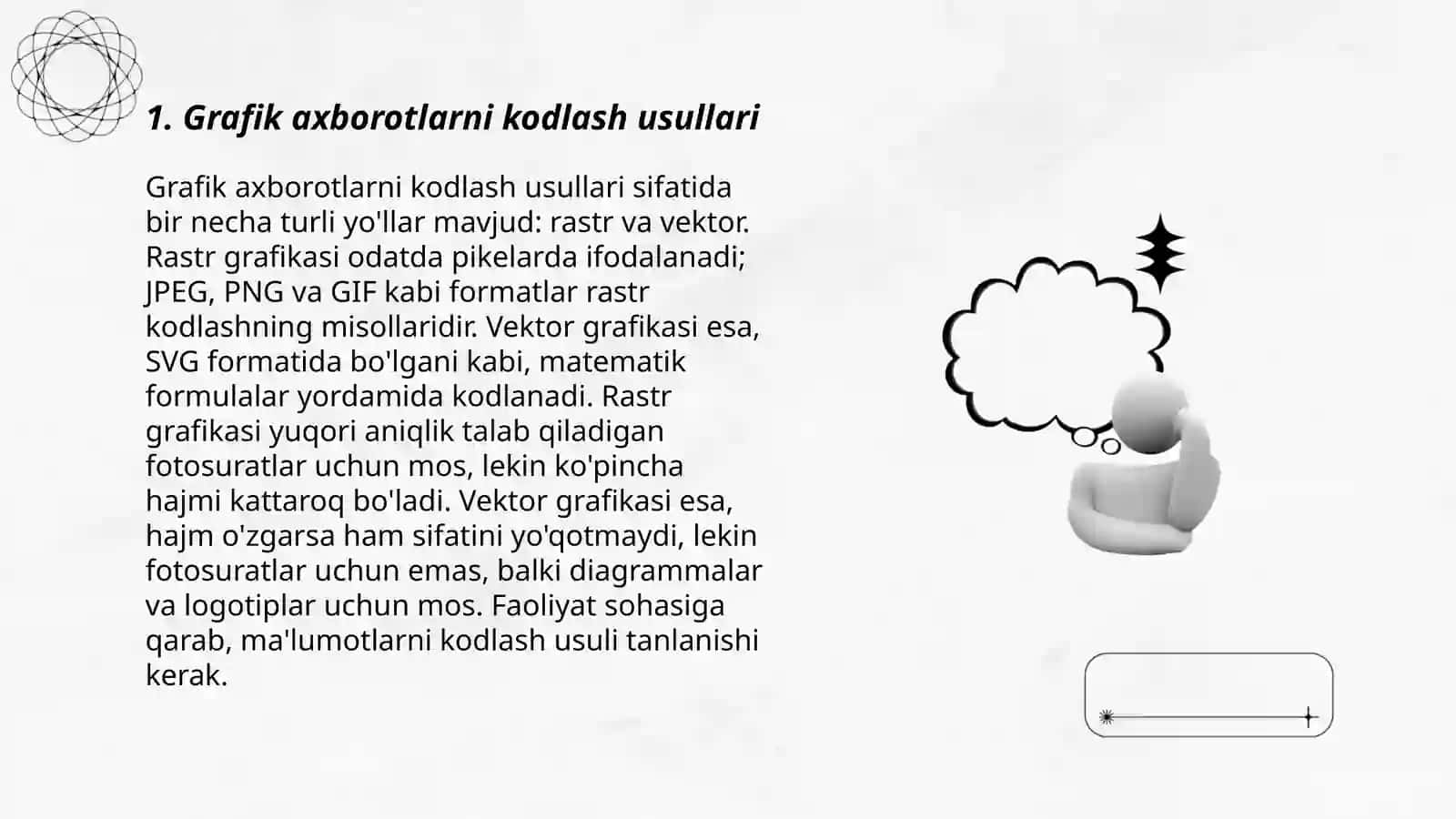Grafik axborotlarni kodlash usullari 3