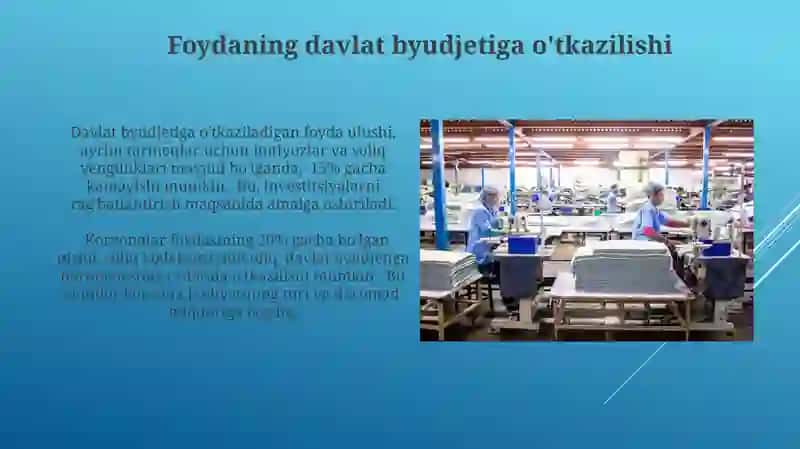 Sanoat korxonasi foydasining taqsimlanishi va ishlatilishi 3