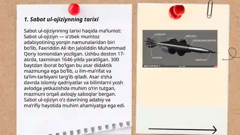 Sabot ul-ojiziynning tarixi 3