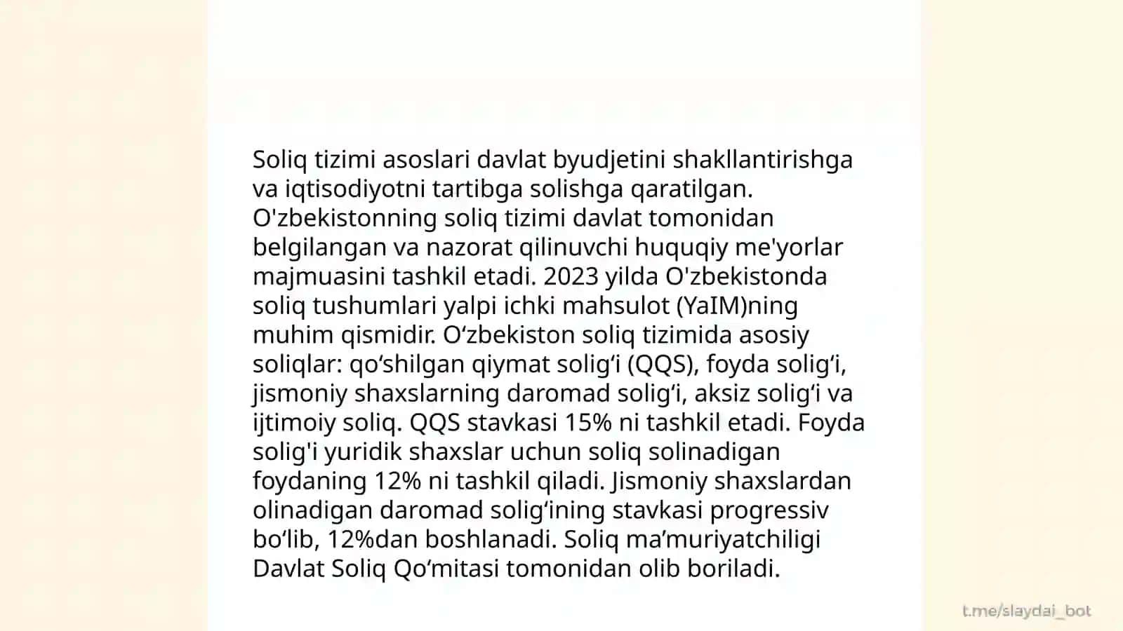 Soliq tizimi va soliqqa tortish tizimi, ularning oʻzaro farqlari 3