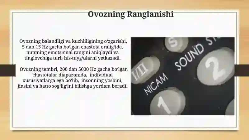 Ovozlarning Ovozining Xususiyatlari 3