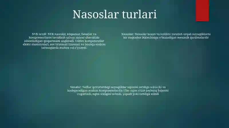 Nasoslar, Ventilyatorlar Va Kompressorlar (Nvk) To‘G‘Risida Umumiy Tushunchalar 3