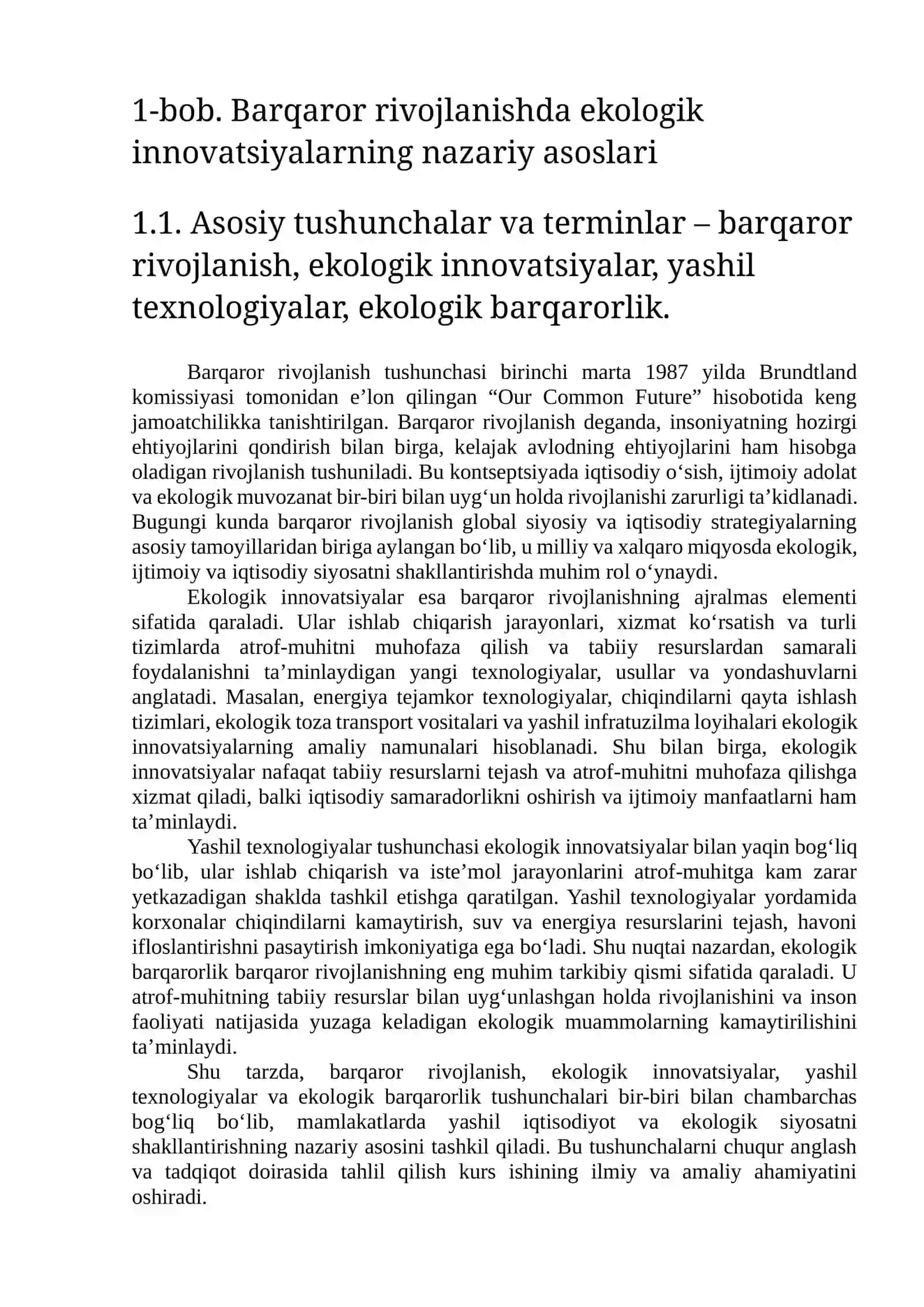 BARQAROR RIVOJLANISHDA EKOLOGIK INNOVATSIYALARNING ROLI 3