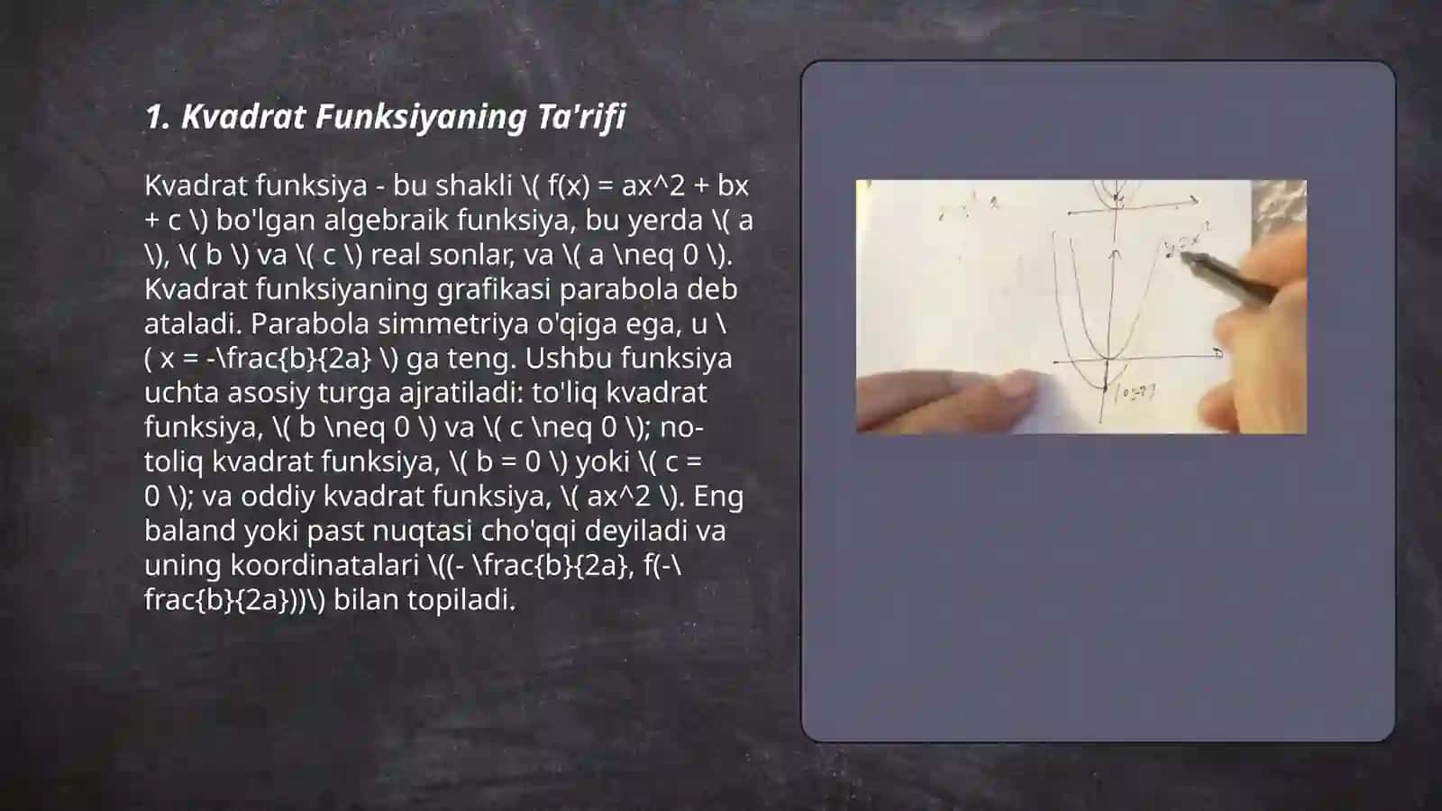 Kvadrat Funksiya grafigi 3