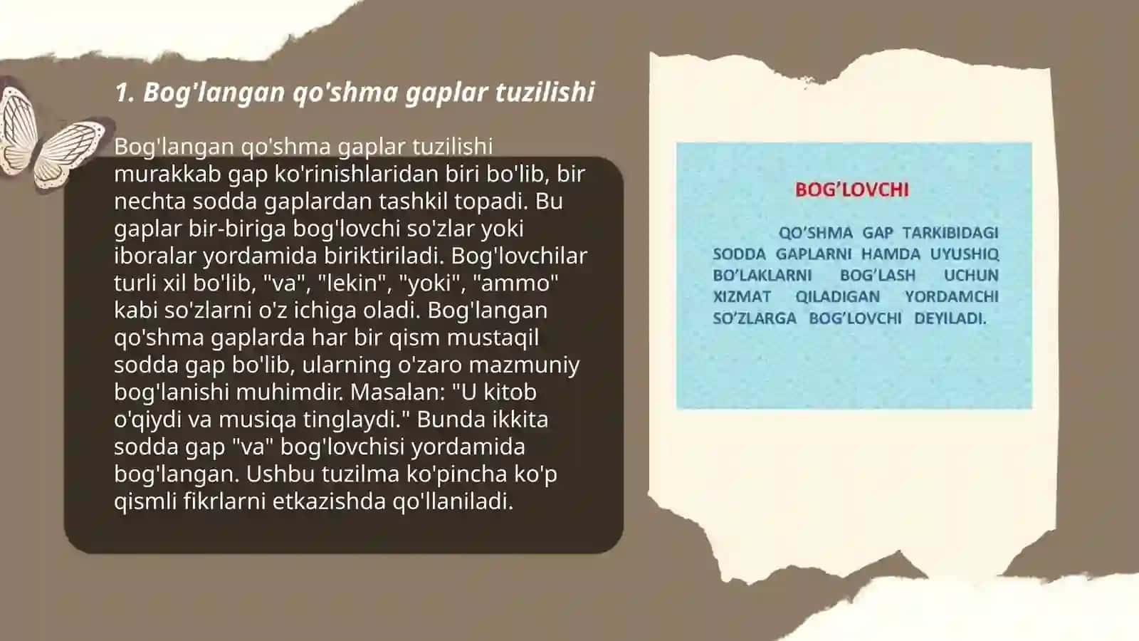 Bog'langan qo'shma gaplar tuzilishi 3