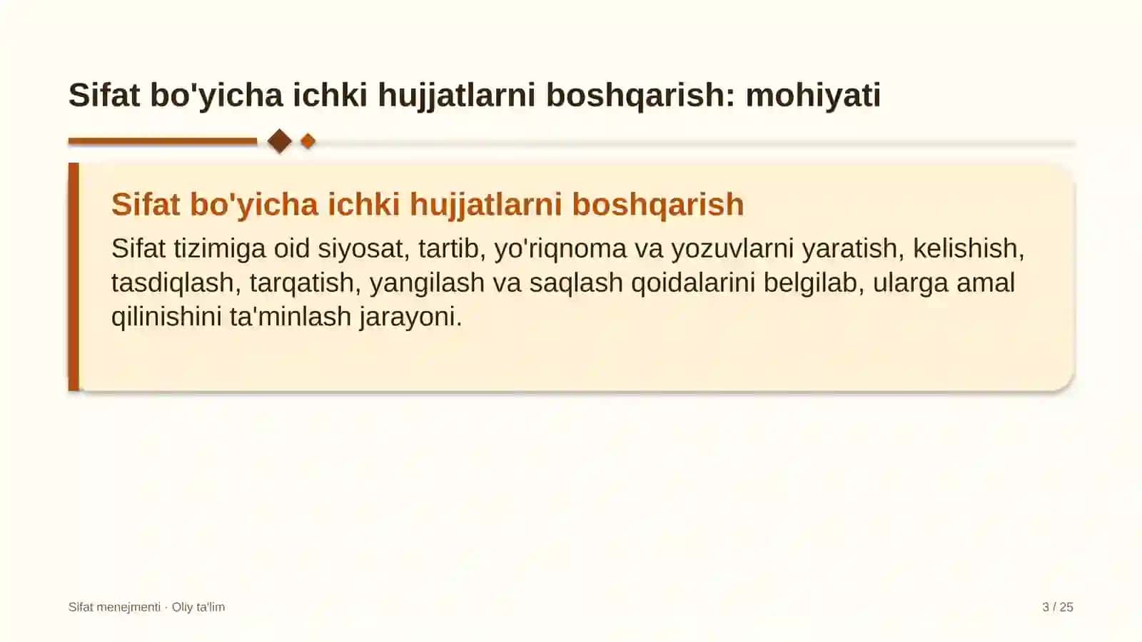 tibbiy turizmda sifat bo'yicha ichki me'yoriy hujjatlarni boshqarish 2702 3