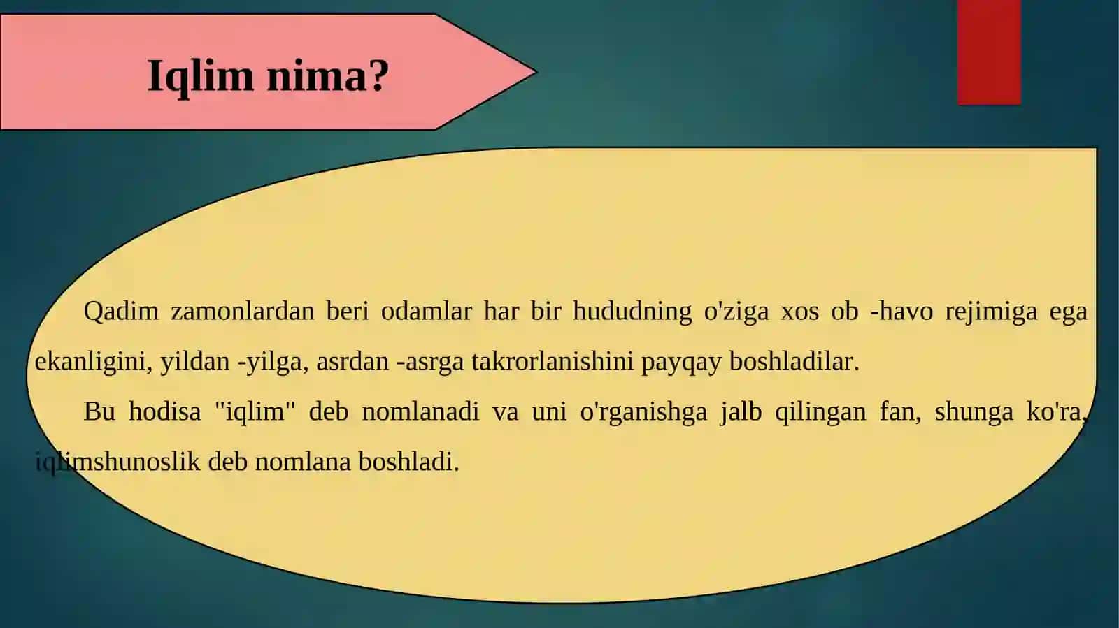 Iqlim zonalarining tasnifi 3