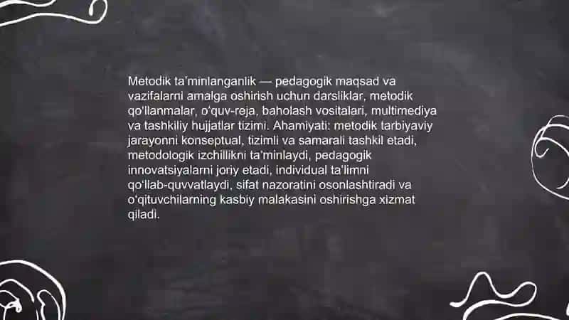 Metodik tarbiyaviy jarayonni shakllantirishda metodik ta`minlanganlik roli 3