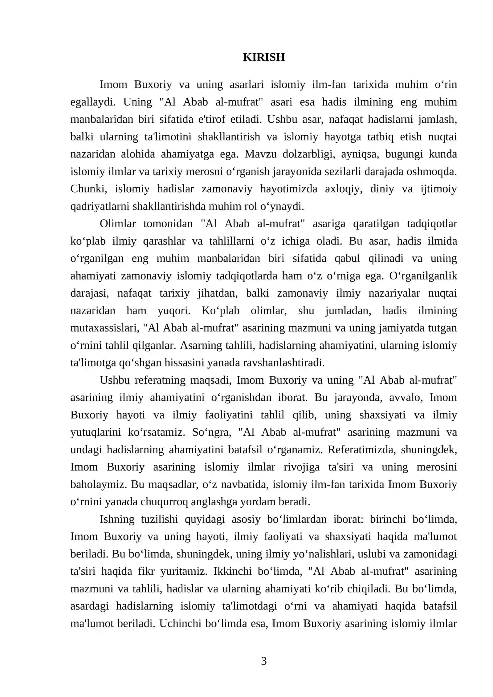 Imom Buxoriyning Al Abab al-mufrat 3
