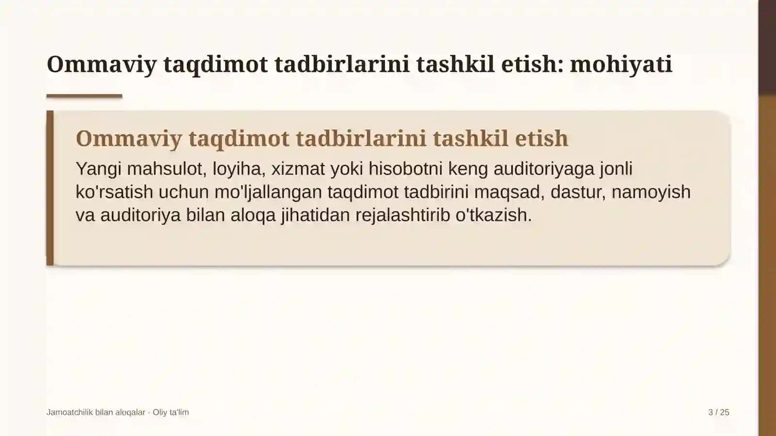 Kosmetika do'konlarida ommaviy taqdimot tadbirlarini tashkil etish 3