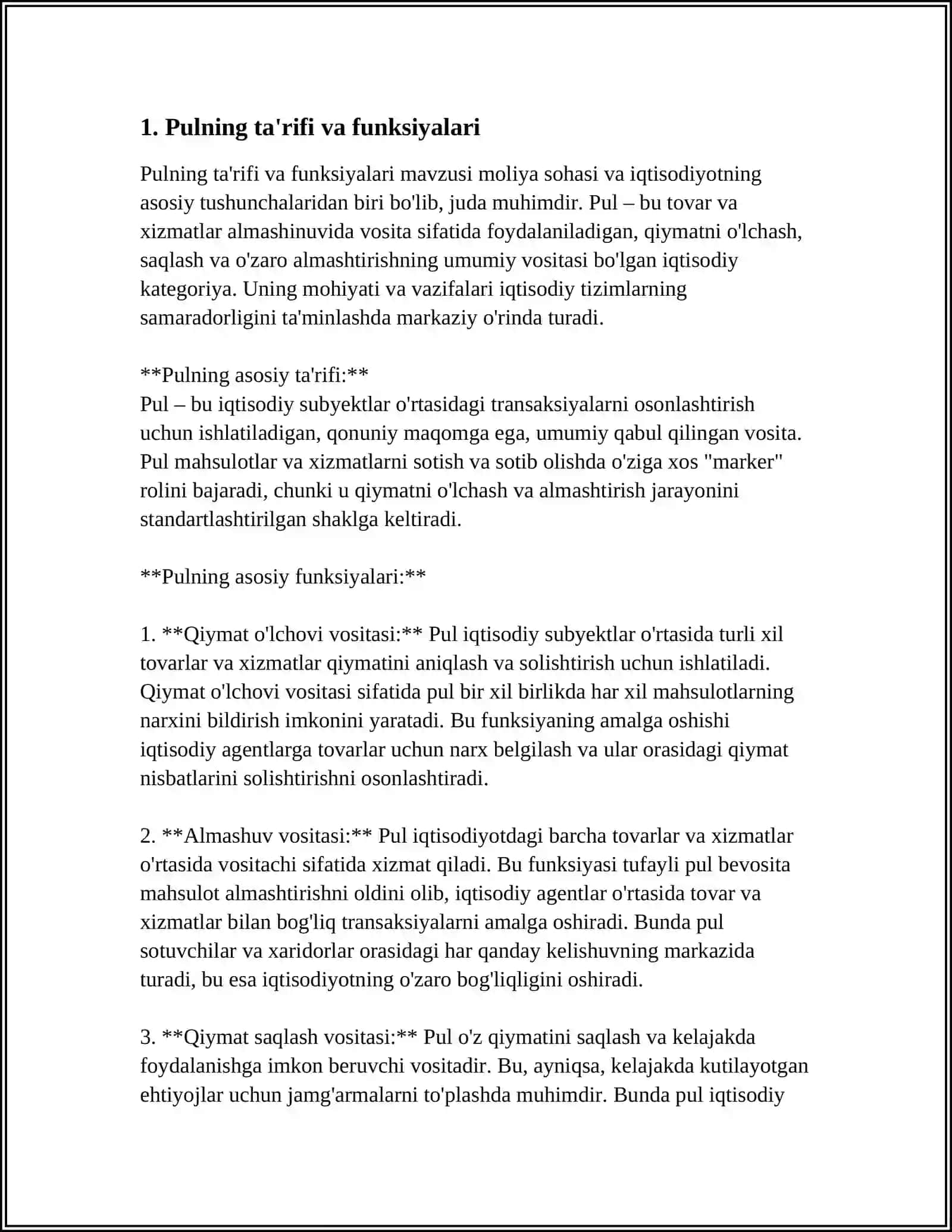 PUL MASSASI VA UNING ASOSIY AGREGANTLARI 3
