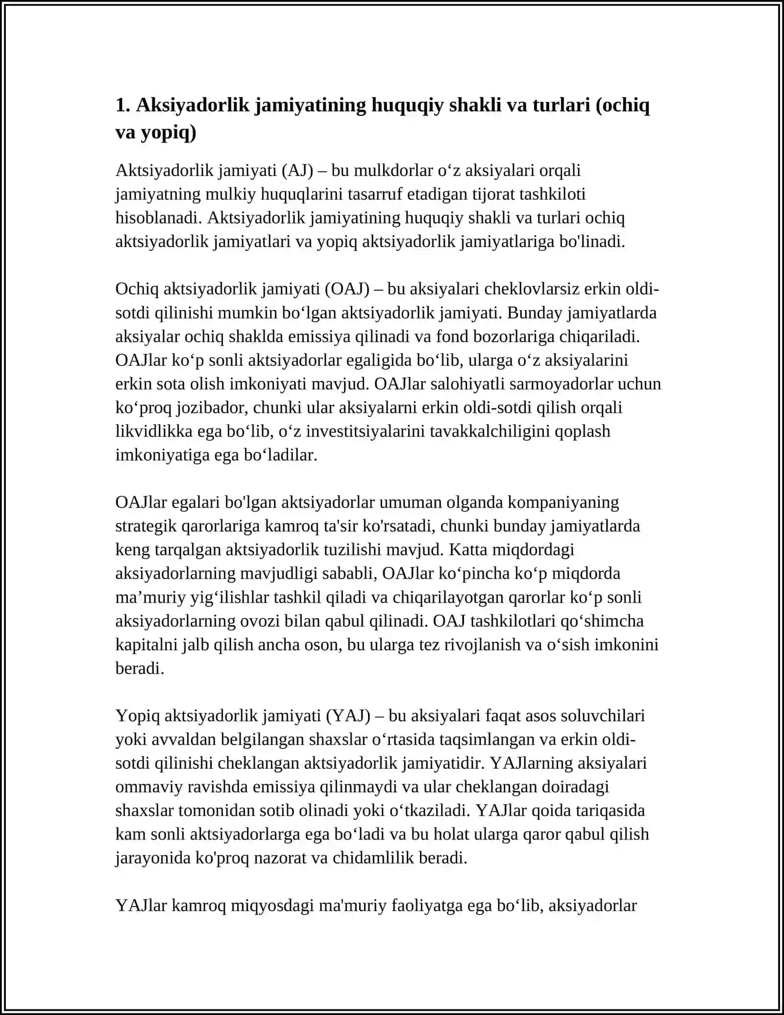 AKSIYADORLIK JAMIYATI 3