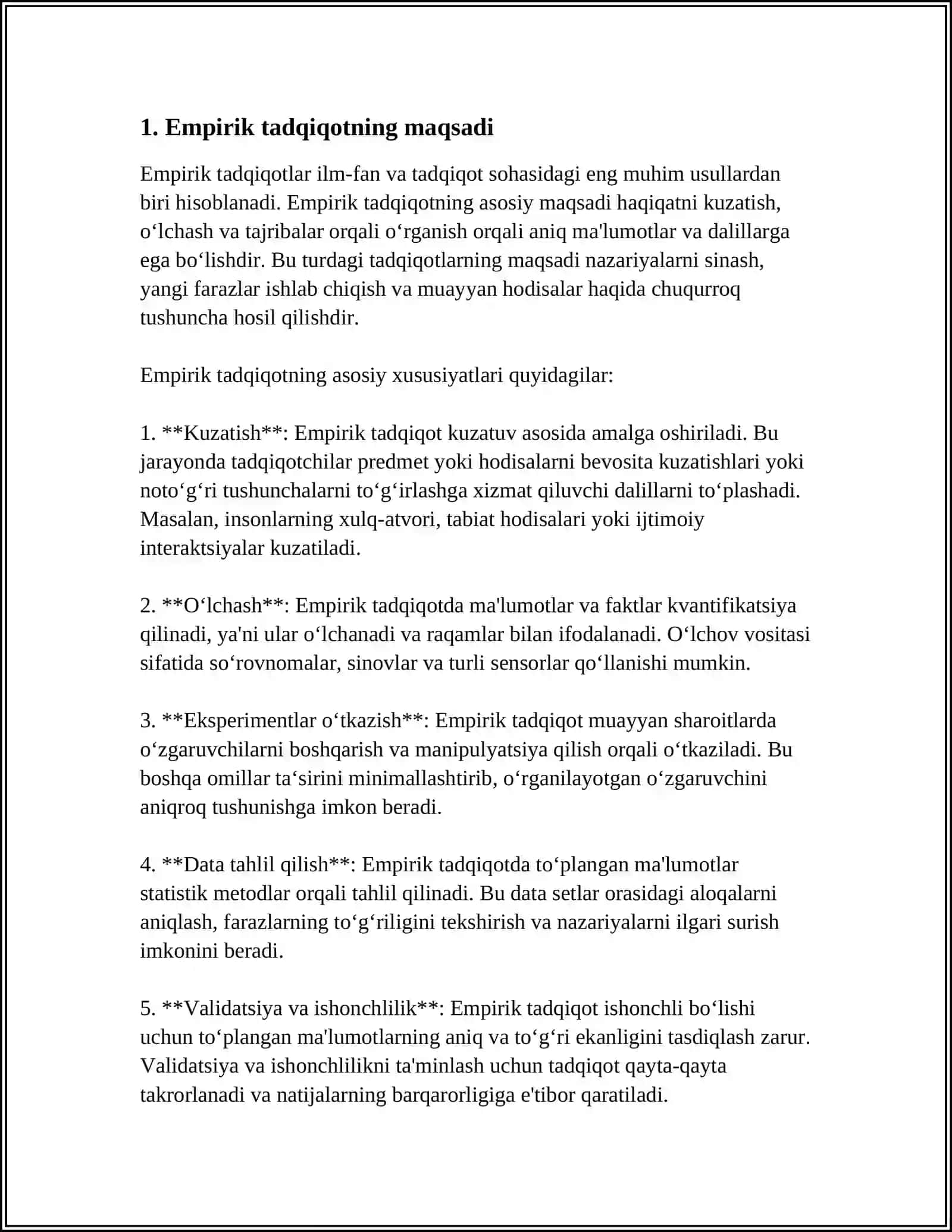 EMPIRIK TADQIQOTNING UMUMIY TAVSIFI 3