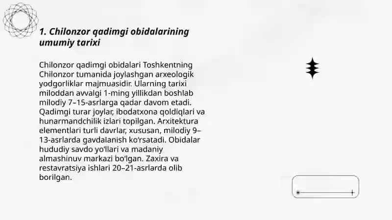 Chilonzor qadimgi obidalari 3