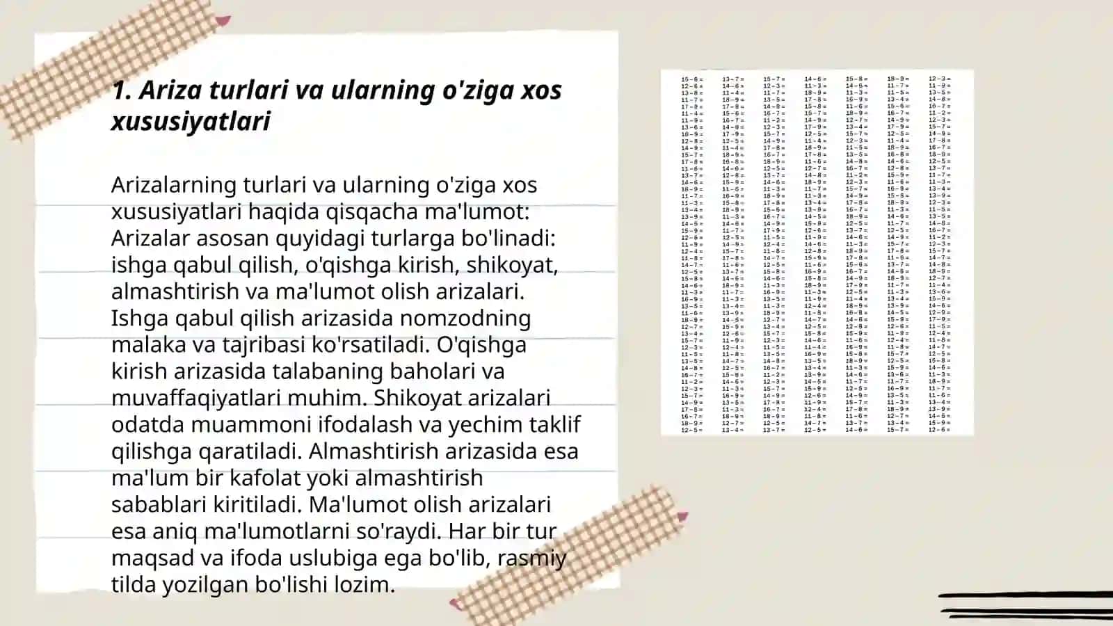 Ma'lumot-axborot hujjatlari:ariza, bayonnoma, bildirishnoma, bildirgi, vasiyatnoma, dalolatnoma, ishonchnoma 3