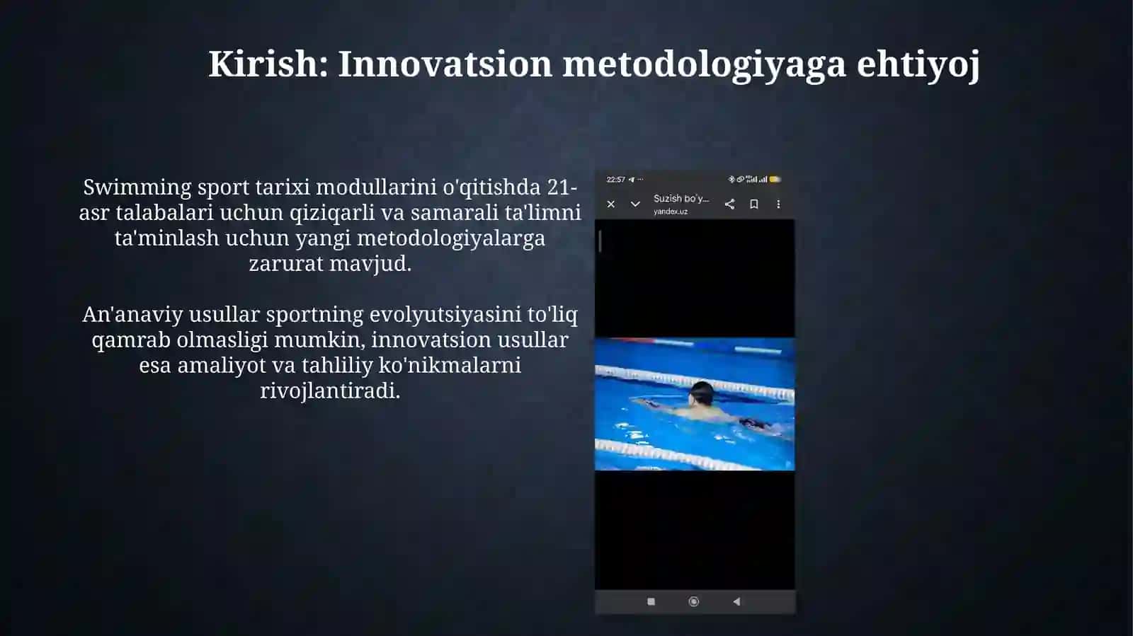 Suzishsportining rivojlanishi tarixi modulini o'qitishning innovatsion metodikasi 3