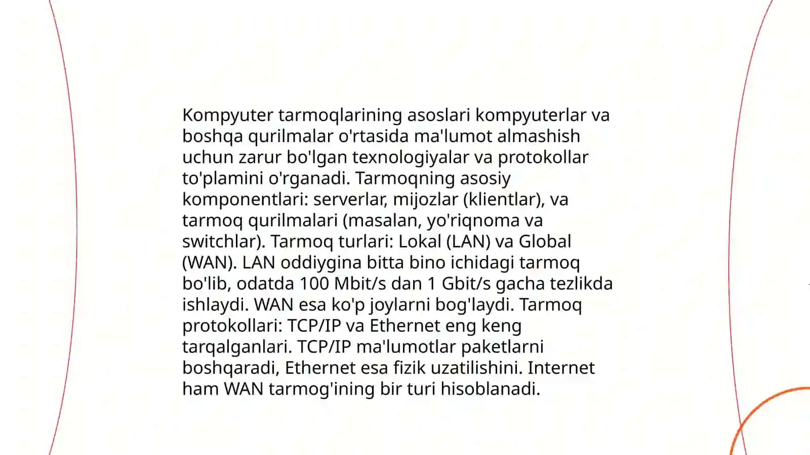 Komyuter tarmoqlari fanini o'rgatuvchi elektron ta'lim vositasini yaratish 3