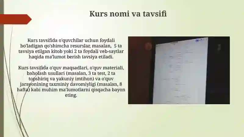 Kurs yaratish va uni sozlash 3