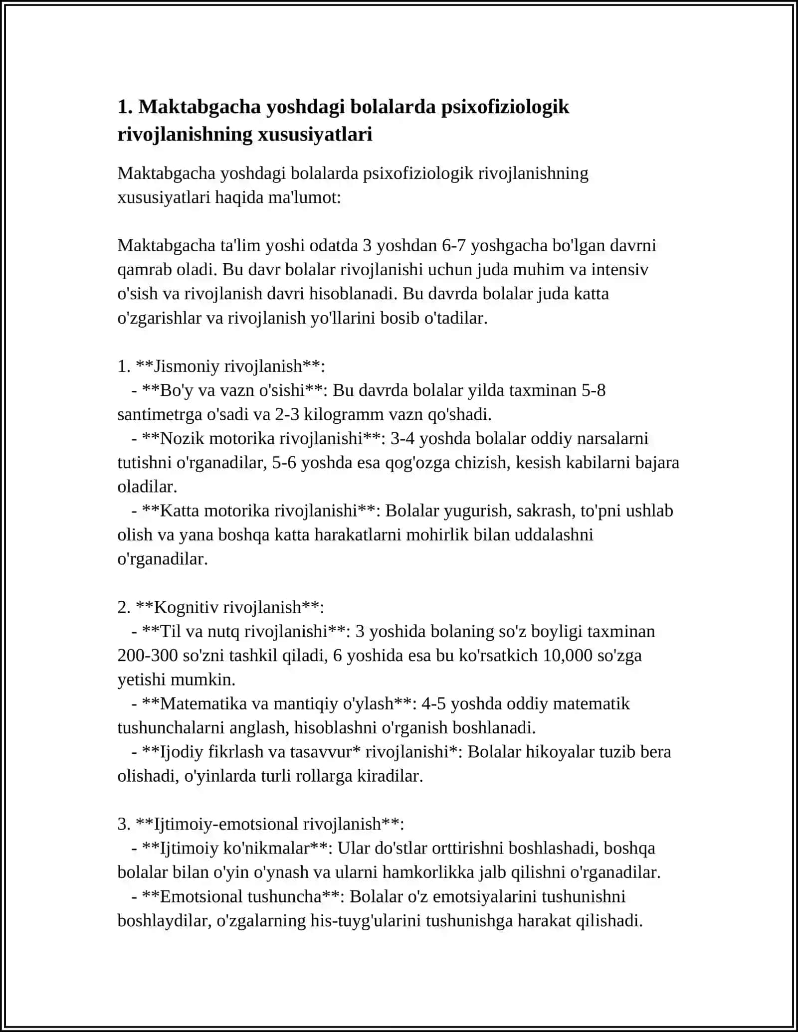 MAKTABGACHA YOSH DAVRIDA PXIXOFIZIOLOGIK TARAQQIYOTNING UMUMIY TAVSIFI 3