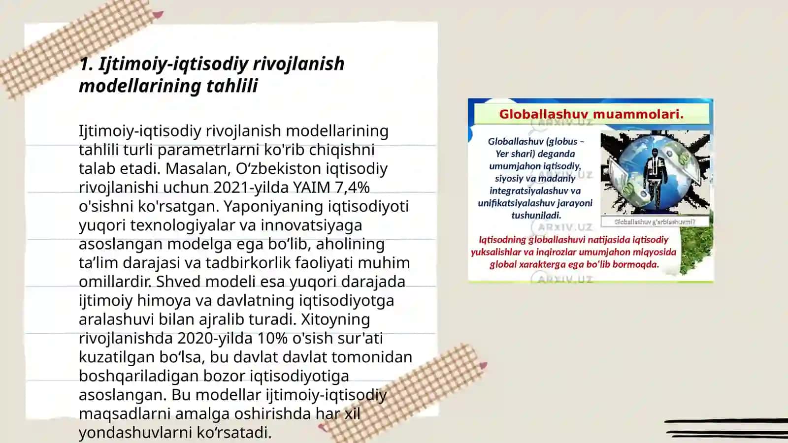 Ijtimoiy-iqtisodiy rivojlanish modellarining tahlili 3
