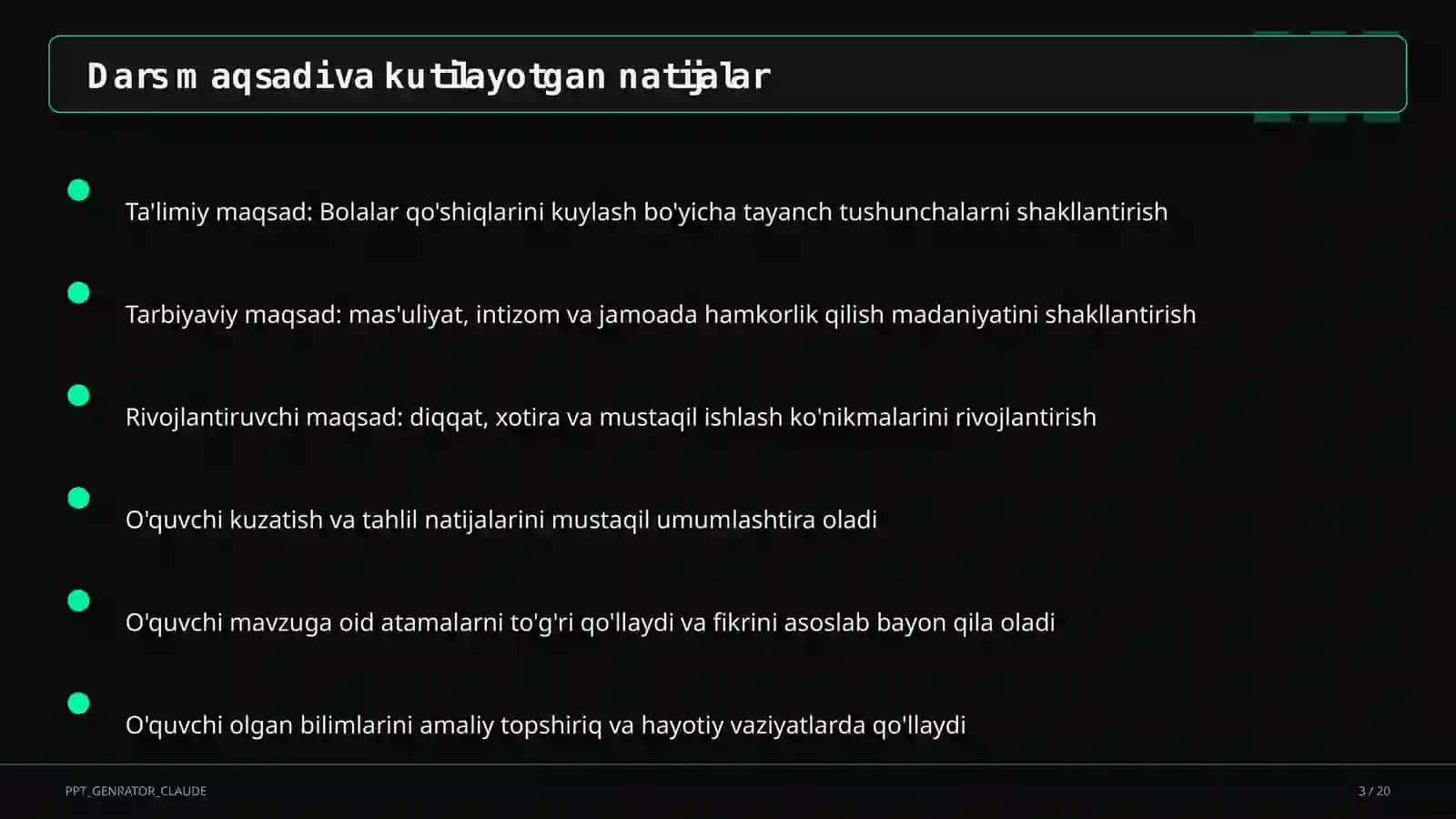 Bolalar qo'shiqlarini kuylash (1-sinf) 3