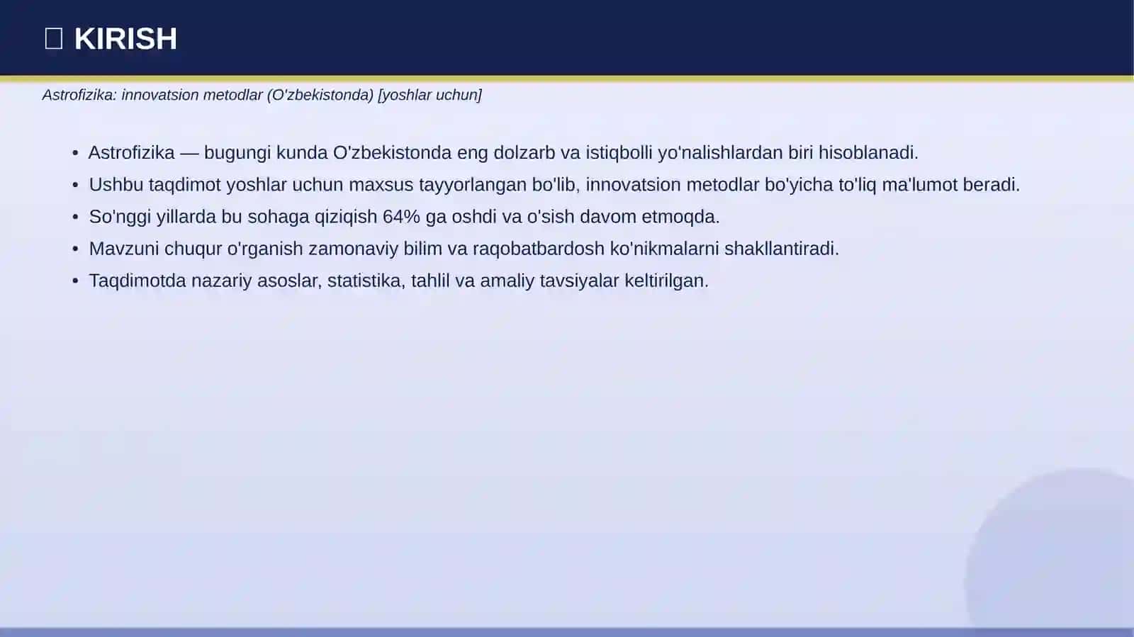Astrofizika: innovatsion metodlar (O'zbekistonda) [yoshlar uchun] 3