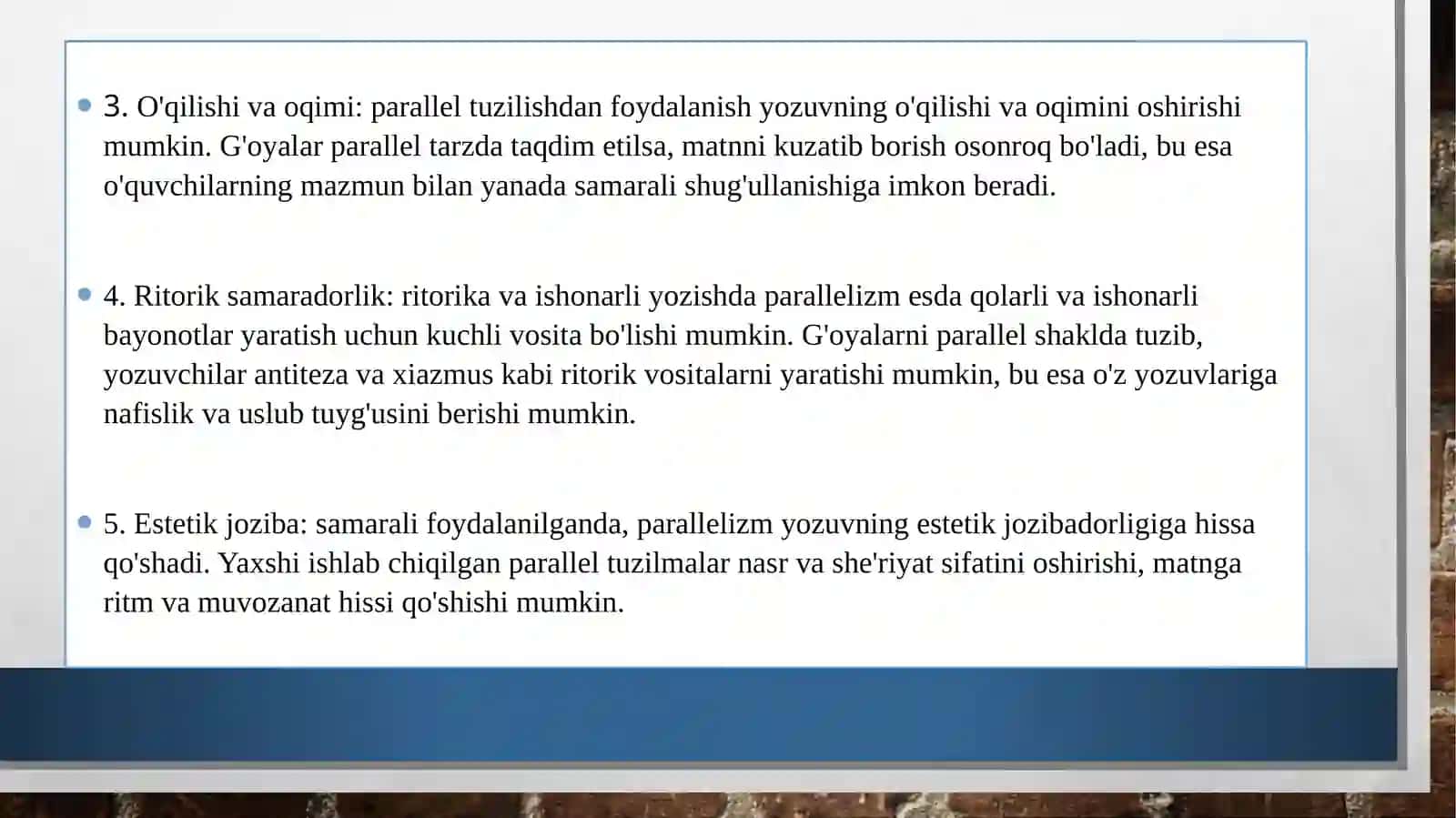 Gaplarning parallel bog'lanishidan uslubiy foydalanish. 3