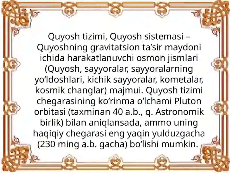 Quyosh tizimi, Quyosh sistemasi 3