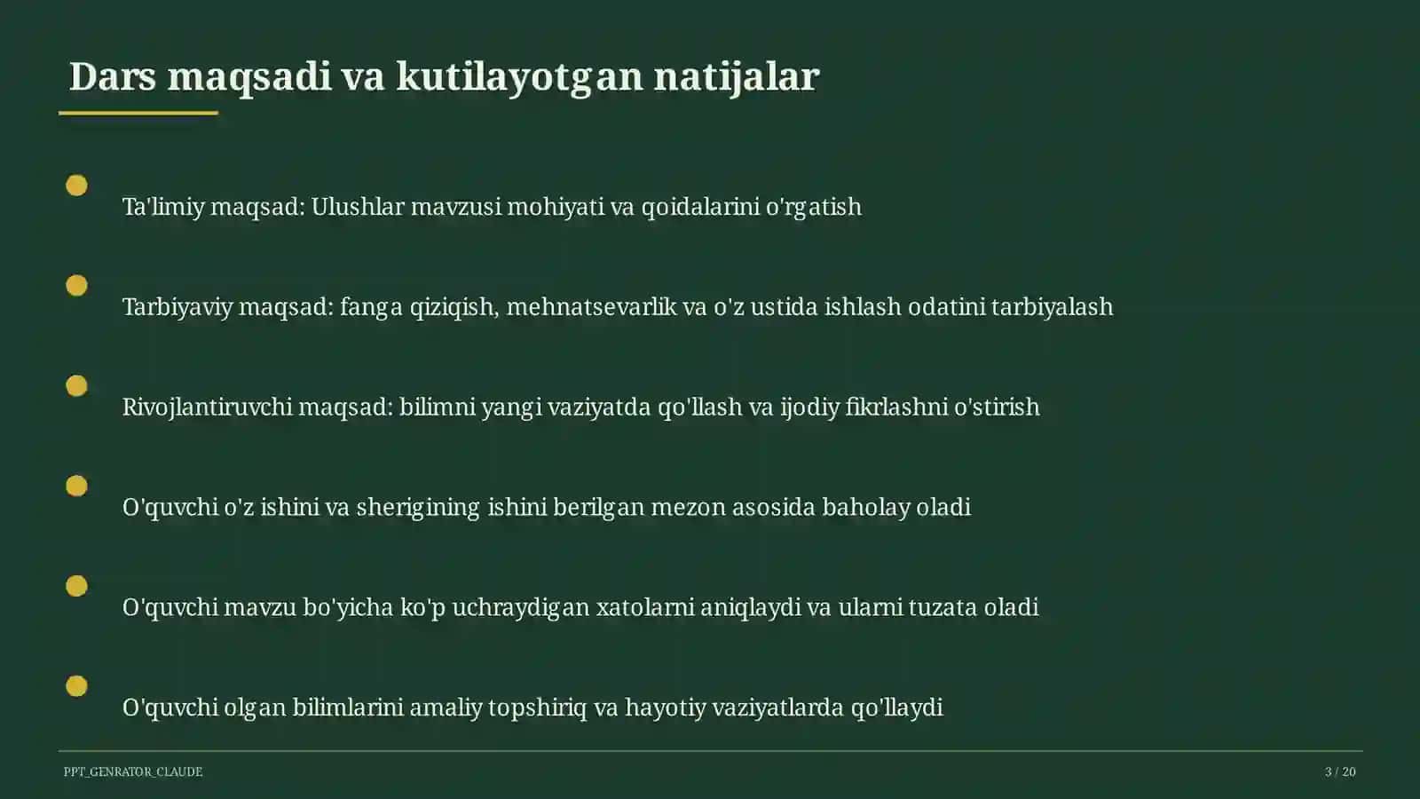 Ulushlar (3-sinf) 3