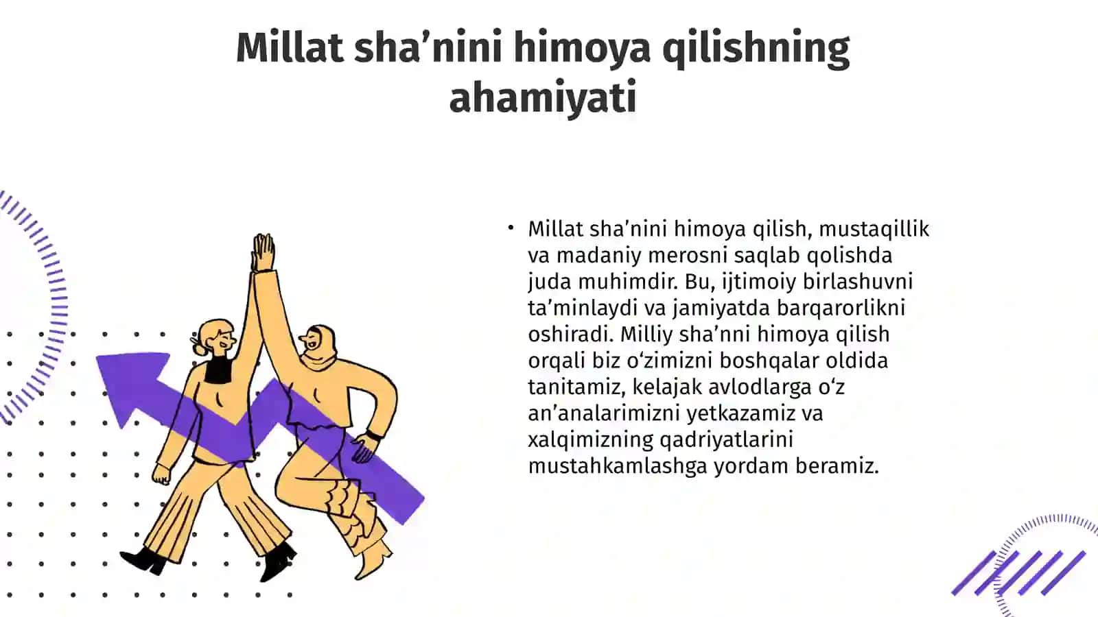 Millat shaʼnini himoya qilishning oʻziga xos jihatlari 3
