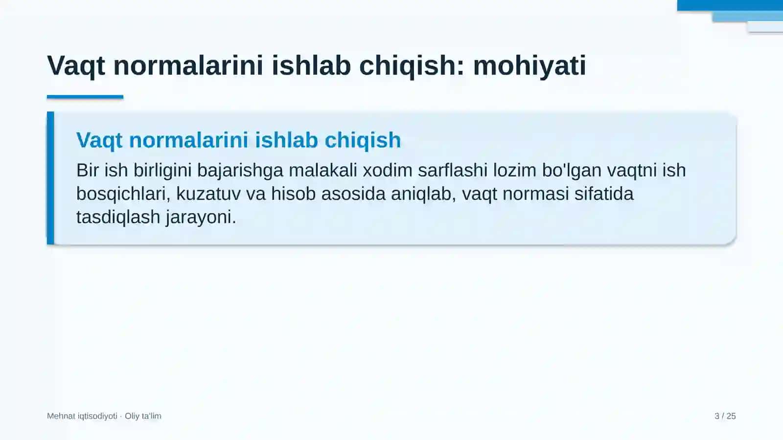 Sud tizimida vaqt normalarini ishlab chiqish 3