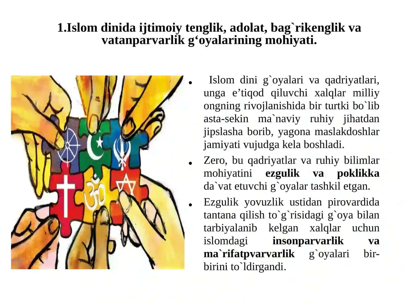 Islom qadriyatlari va ma’rifatining hozirgidagi ahamiyati 3