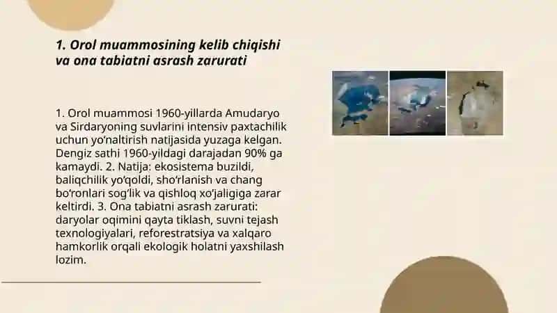 Orol va ona tabiatni asrash zarurati 3