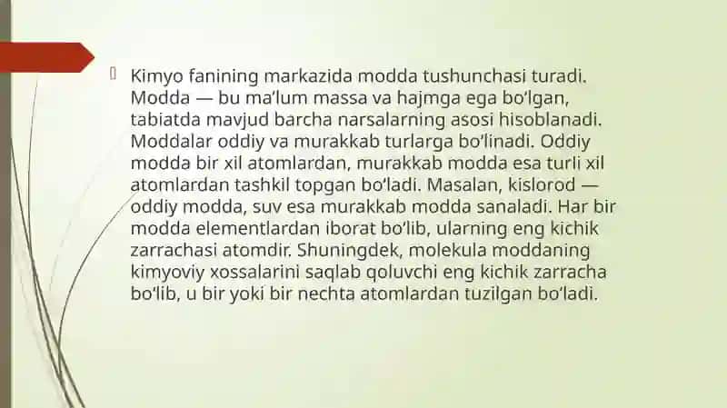 Tibbiy kimyoga kirish. Kimyoning asosiy tushunchalari va qonunlari. Atom va molekula tuzilishi 3
