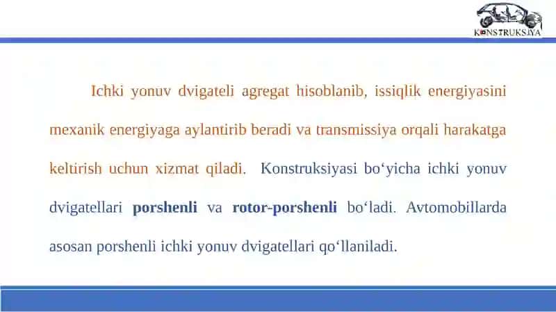 Zamonaviy avtomobillarning ichki yonuv dvigatellari 3