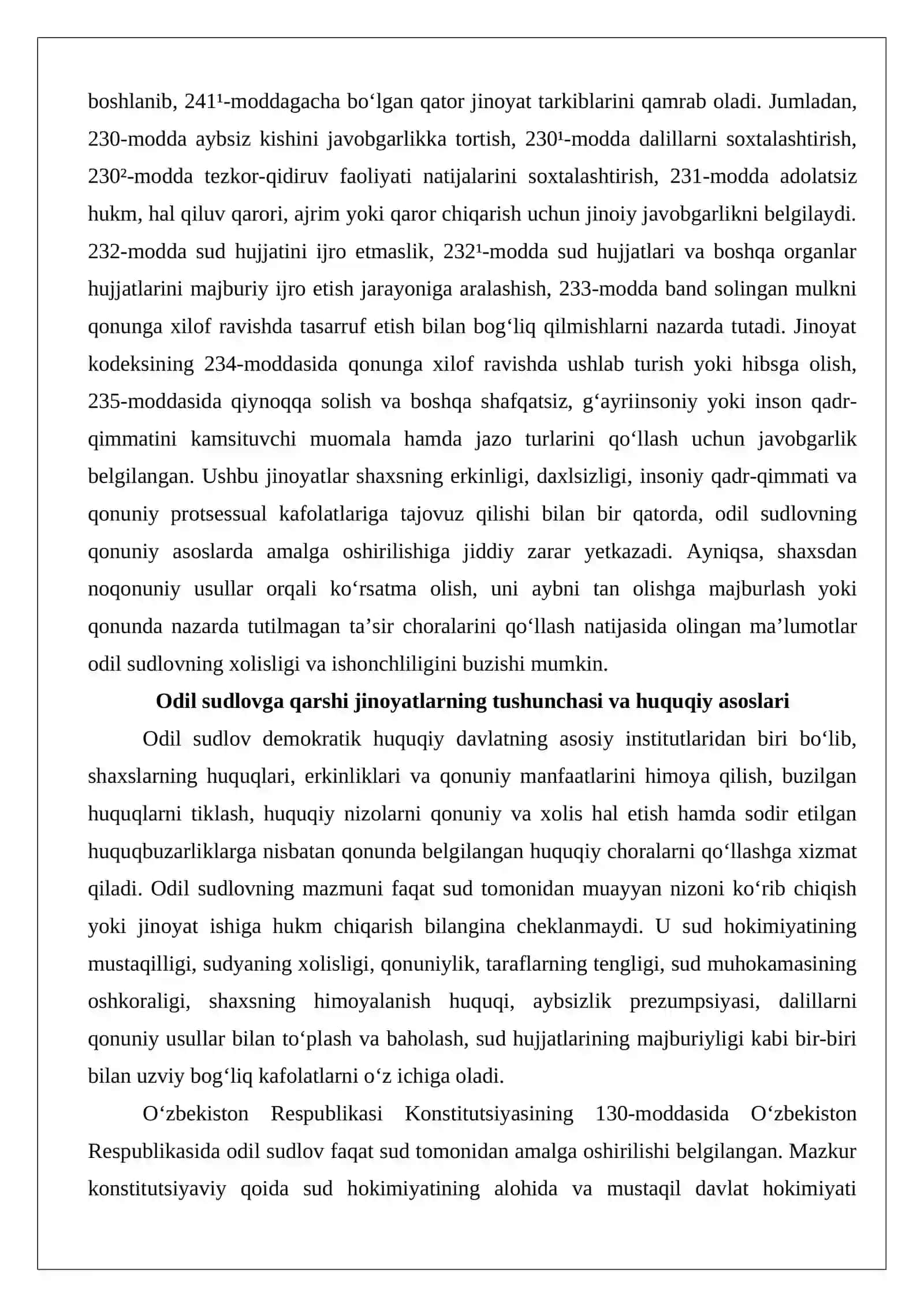 Odil sudlovga qarshi jinoyatlar 3