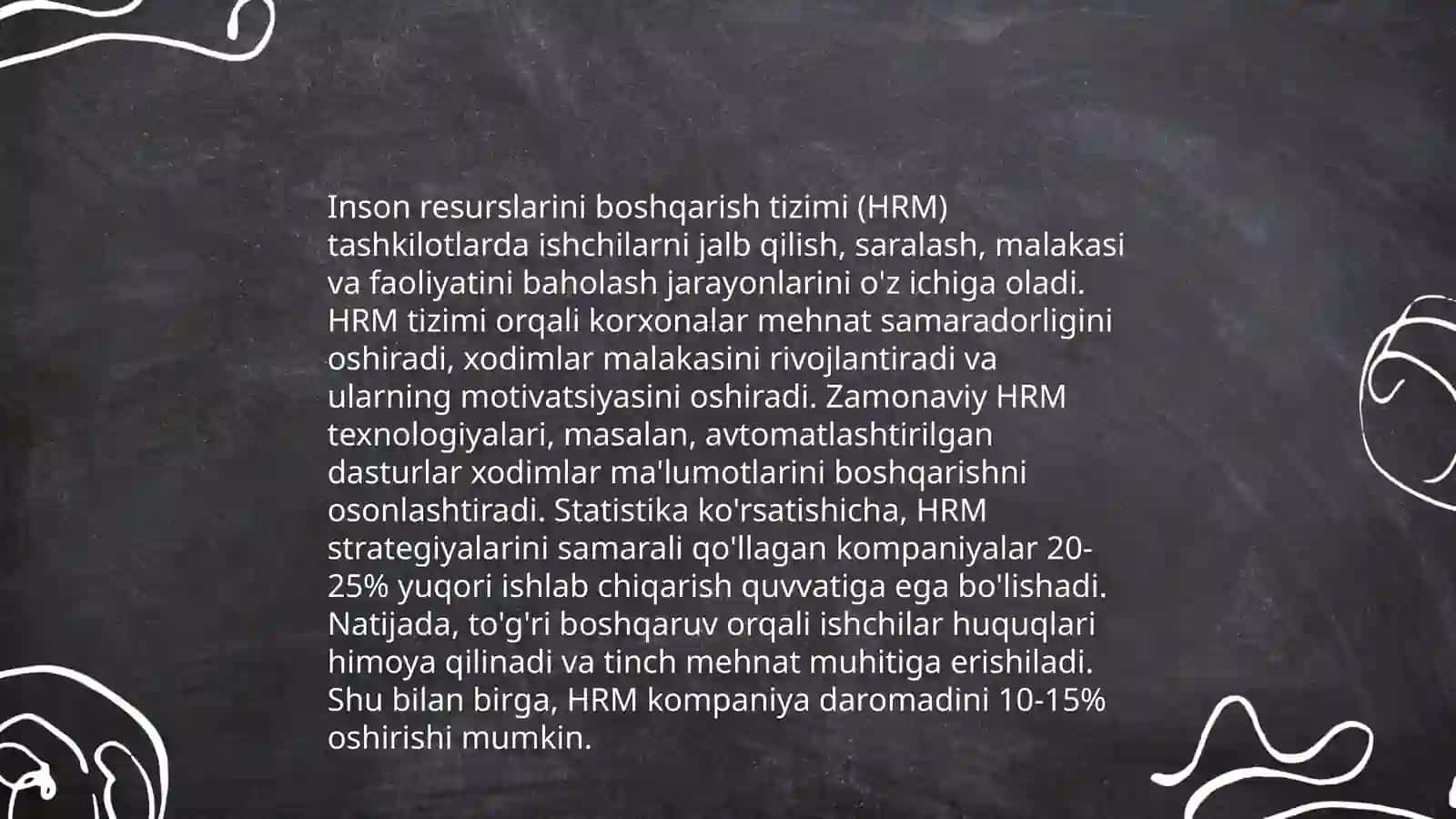 Inson resurslarni boshqarish tizimi: mohiyati, metodologiyasi, asosiy elementlari va ularning o’zaro aloqalari 3