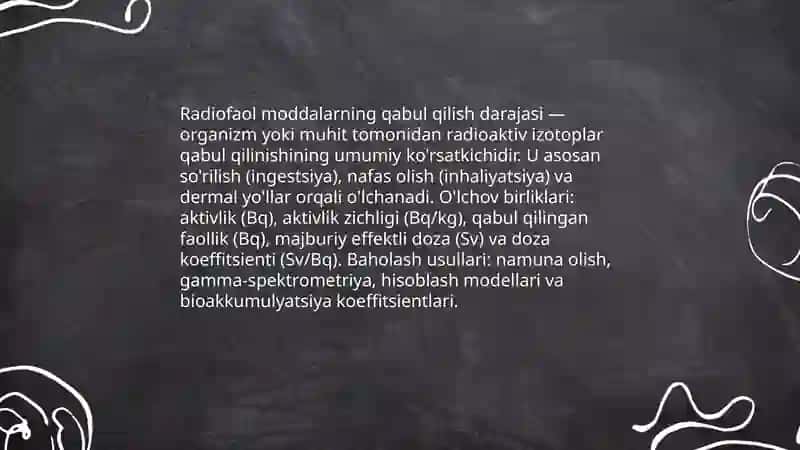 Radiofaol moddalarning qabul qilish darajasining meyorlari 3