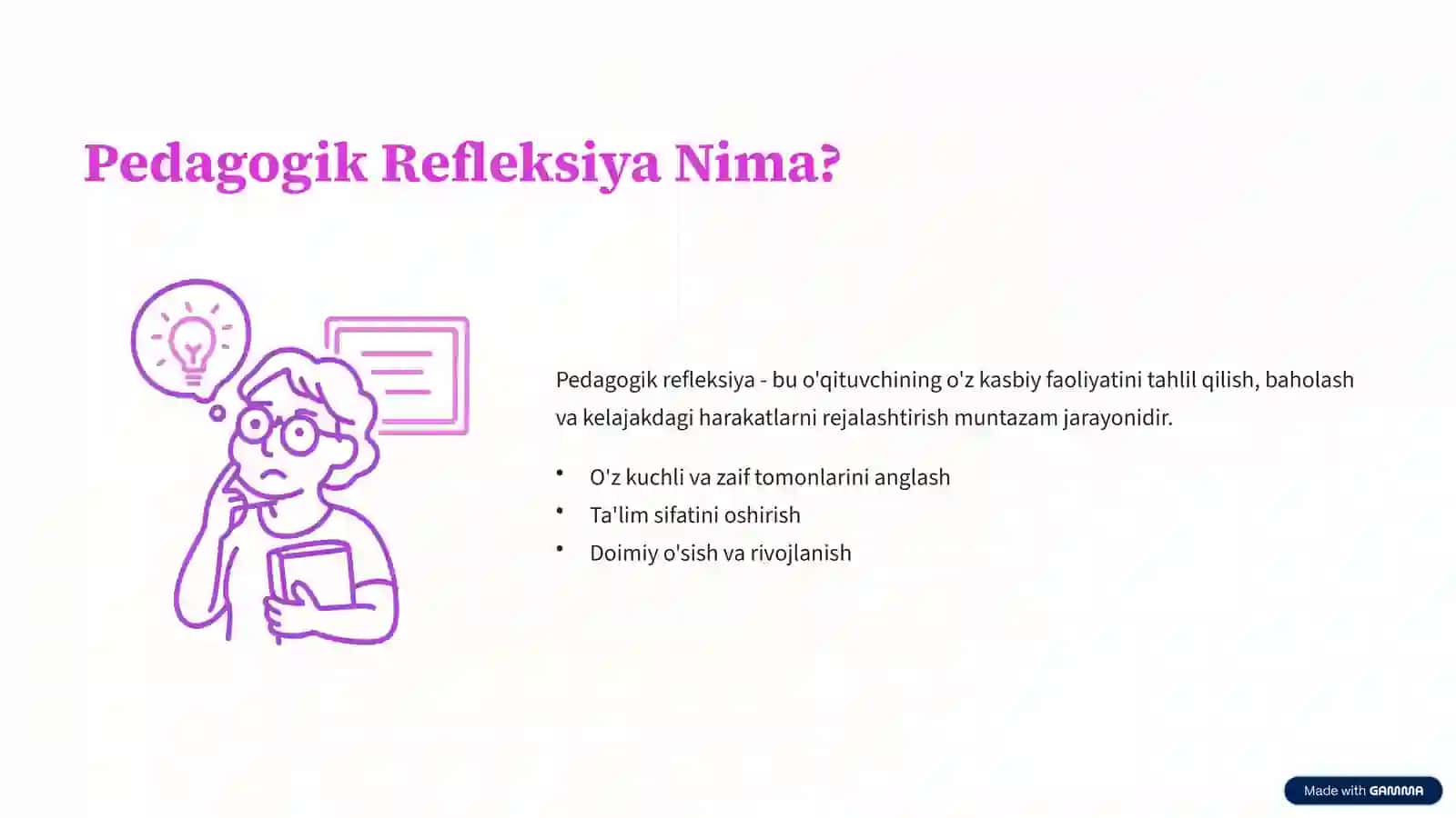 O'qituvchining Kasbiy Pedagogik Refleksiya Asosida O'z Pedagogik Mahoratini Takomillashtirish 3