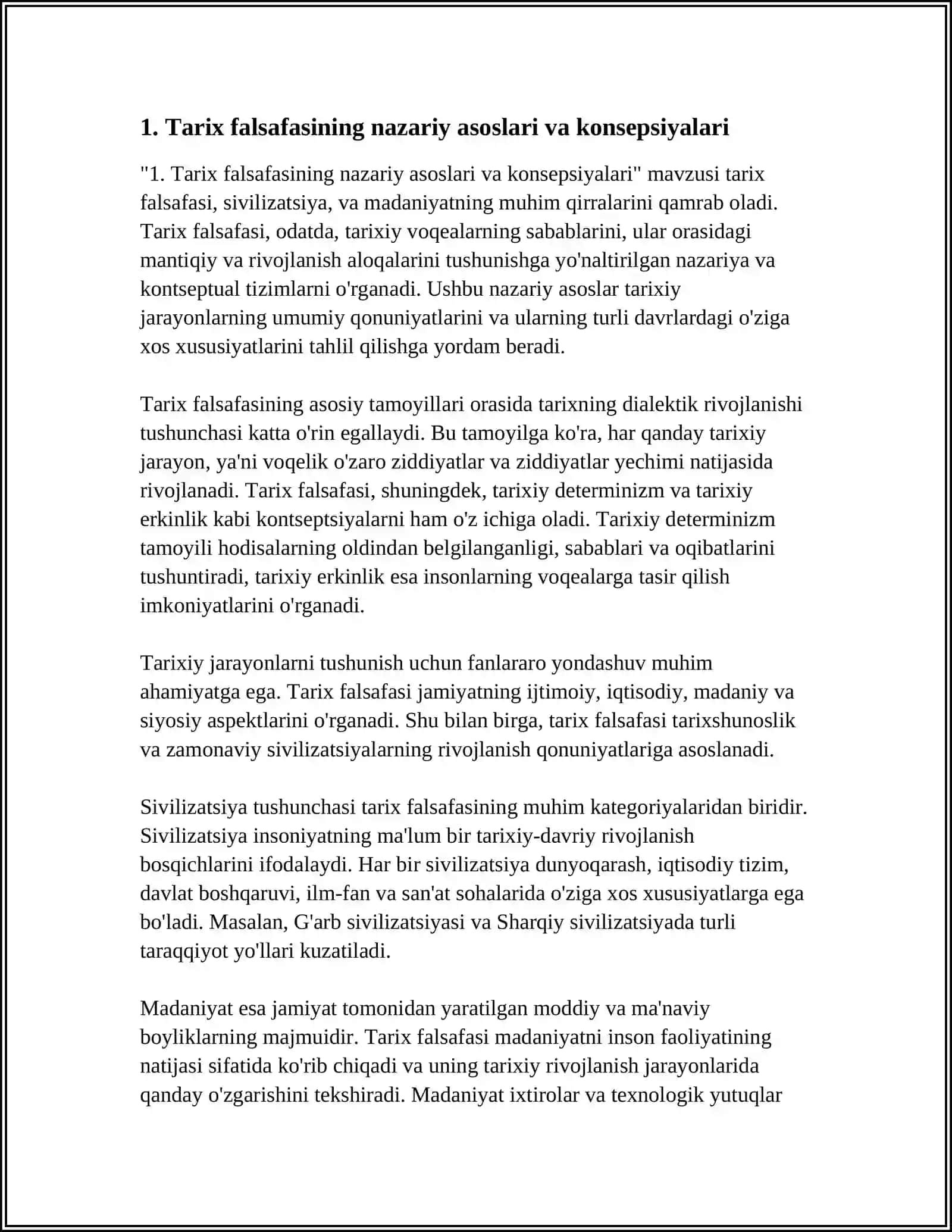 TARIX FALSAFASI. SVILIZATSIYA VA MADANIYAT 3