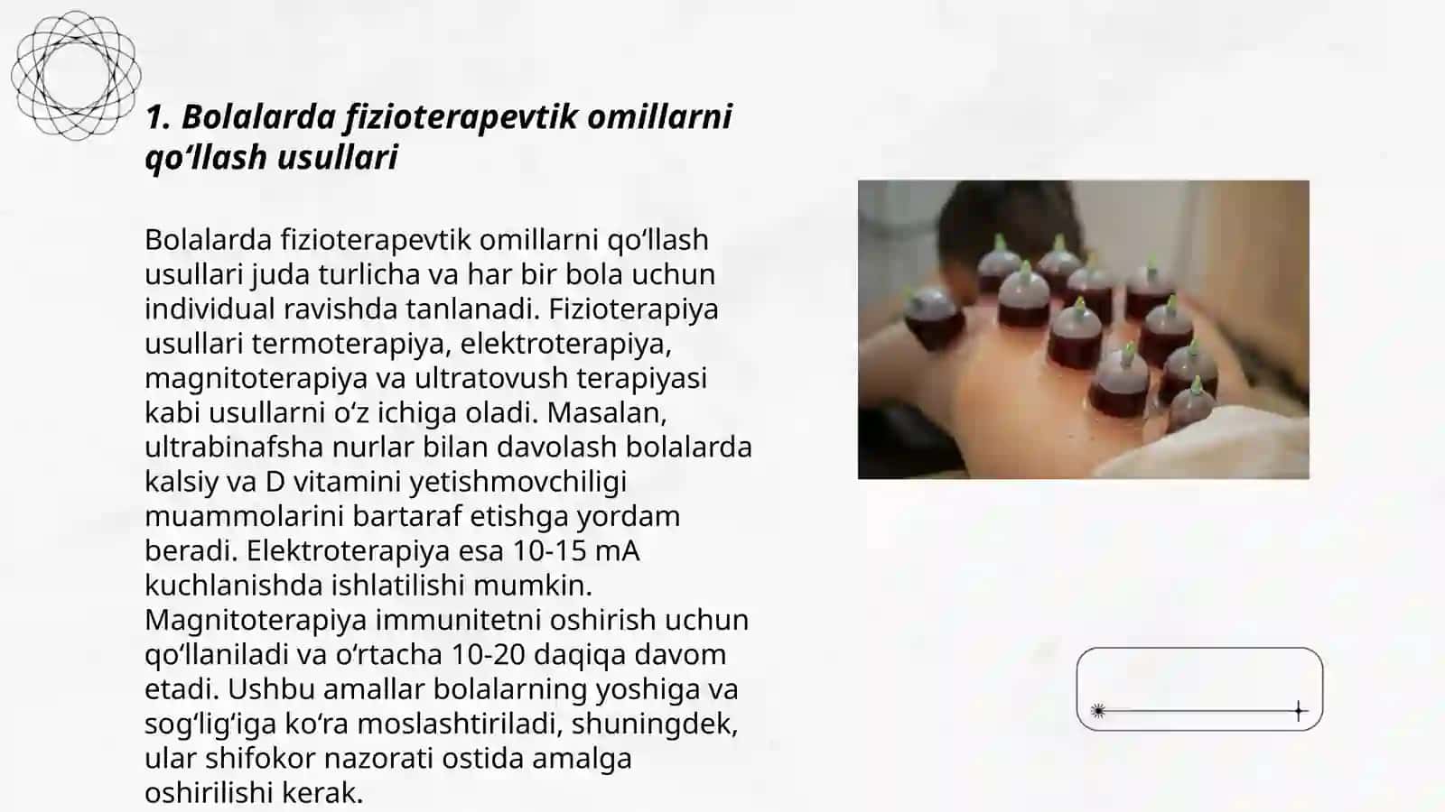 Bolalarda fizioterapevtik omillarni qo‘llash 3