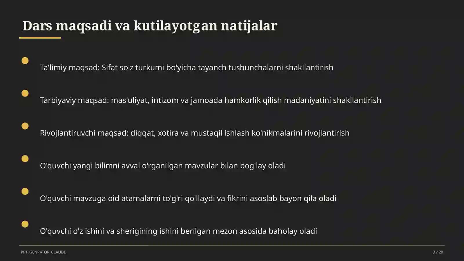 Sifat so'z turkumi (3-sinf) 3