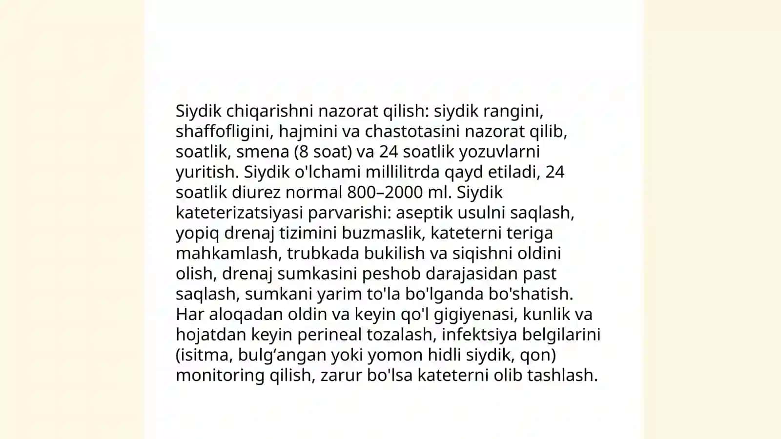 Bemorlarning fiziologik chiqaruvlarida hamshiraning parvarish 3
