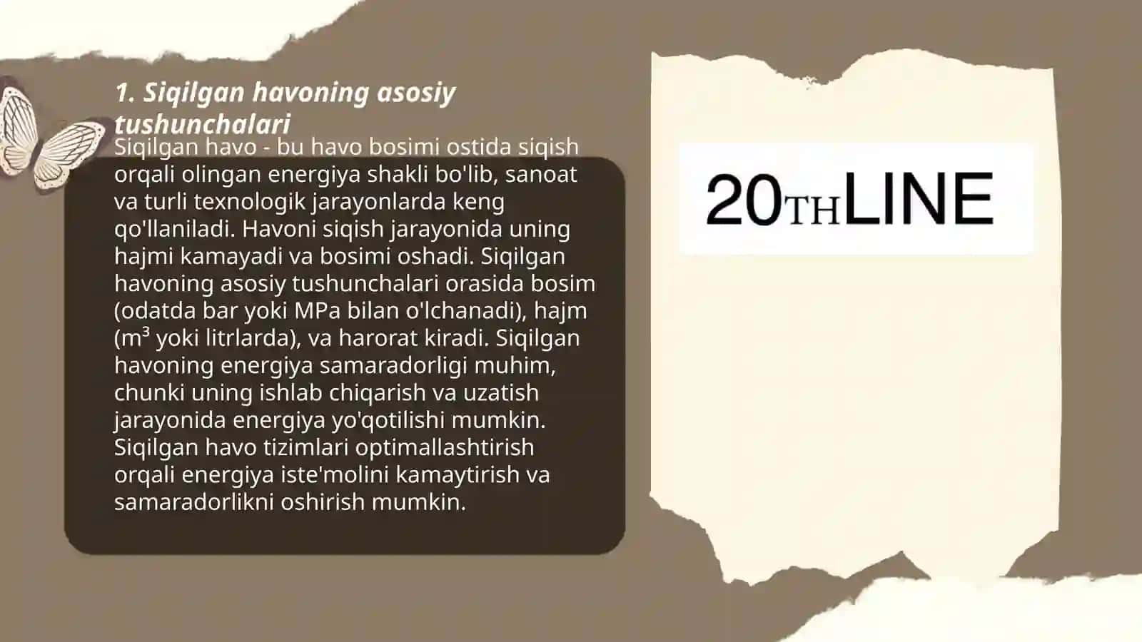 Qurilish korxonasida siqilgan havo ishlab chiqarish va iste'mol qilishni tavsiflang 3
