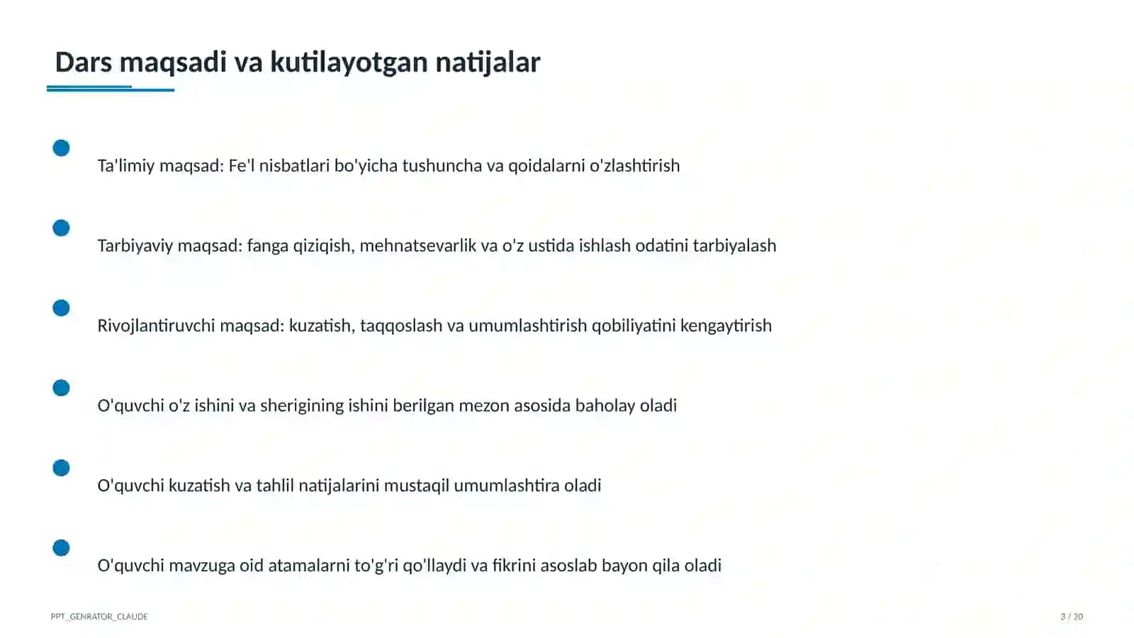Fe'l nisbatlari (7-sinf) 3
