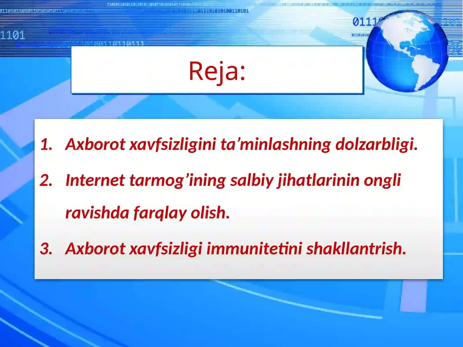 Axborot xavfsizligini taminlash 3