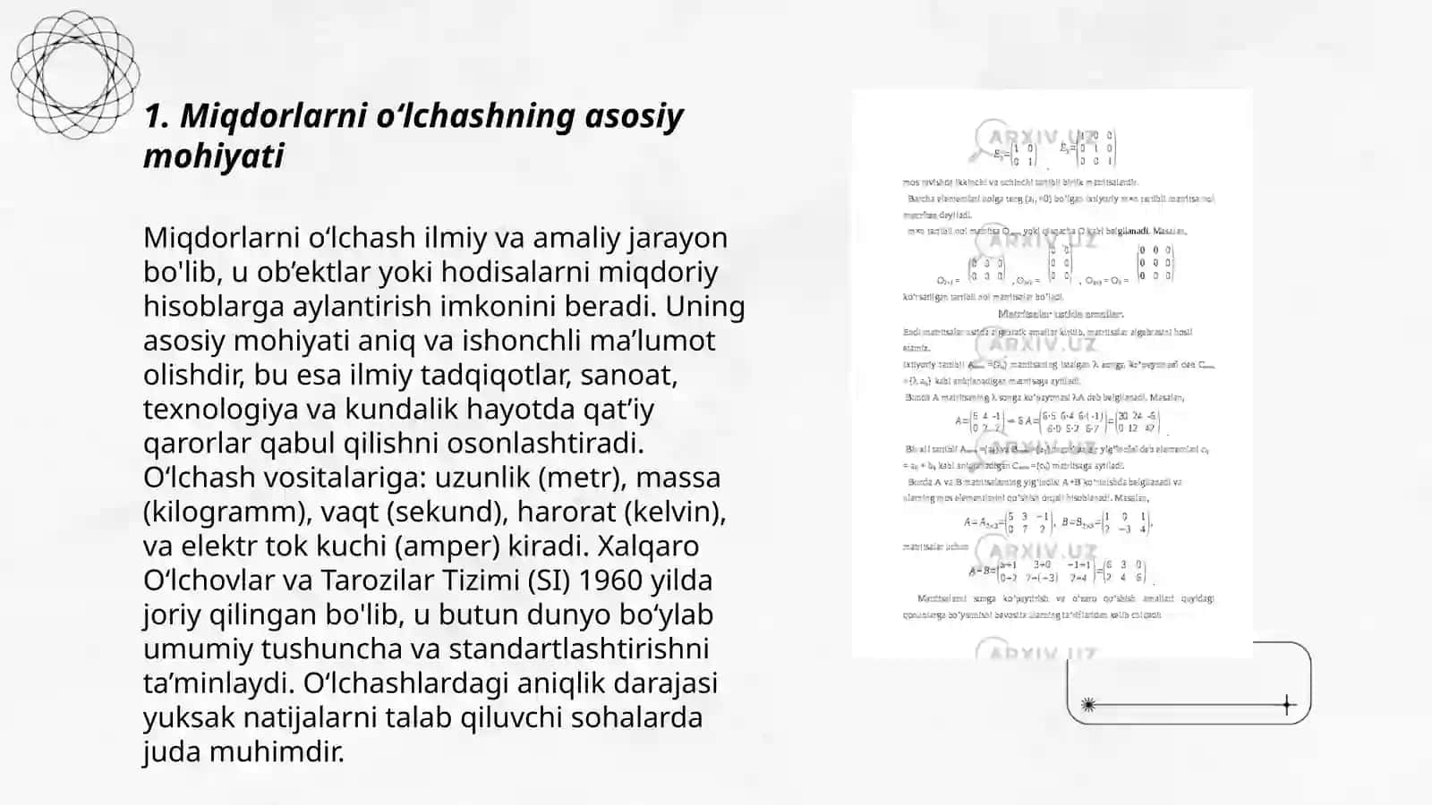 Miqdorlarni oʻlchash, oʻlchov birliklarini turlari orasidagi bogʻliqliklar va ular ustida amallar bajarishga oʻrgatish metodikasi 3