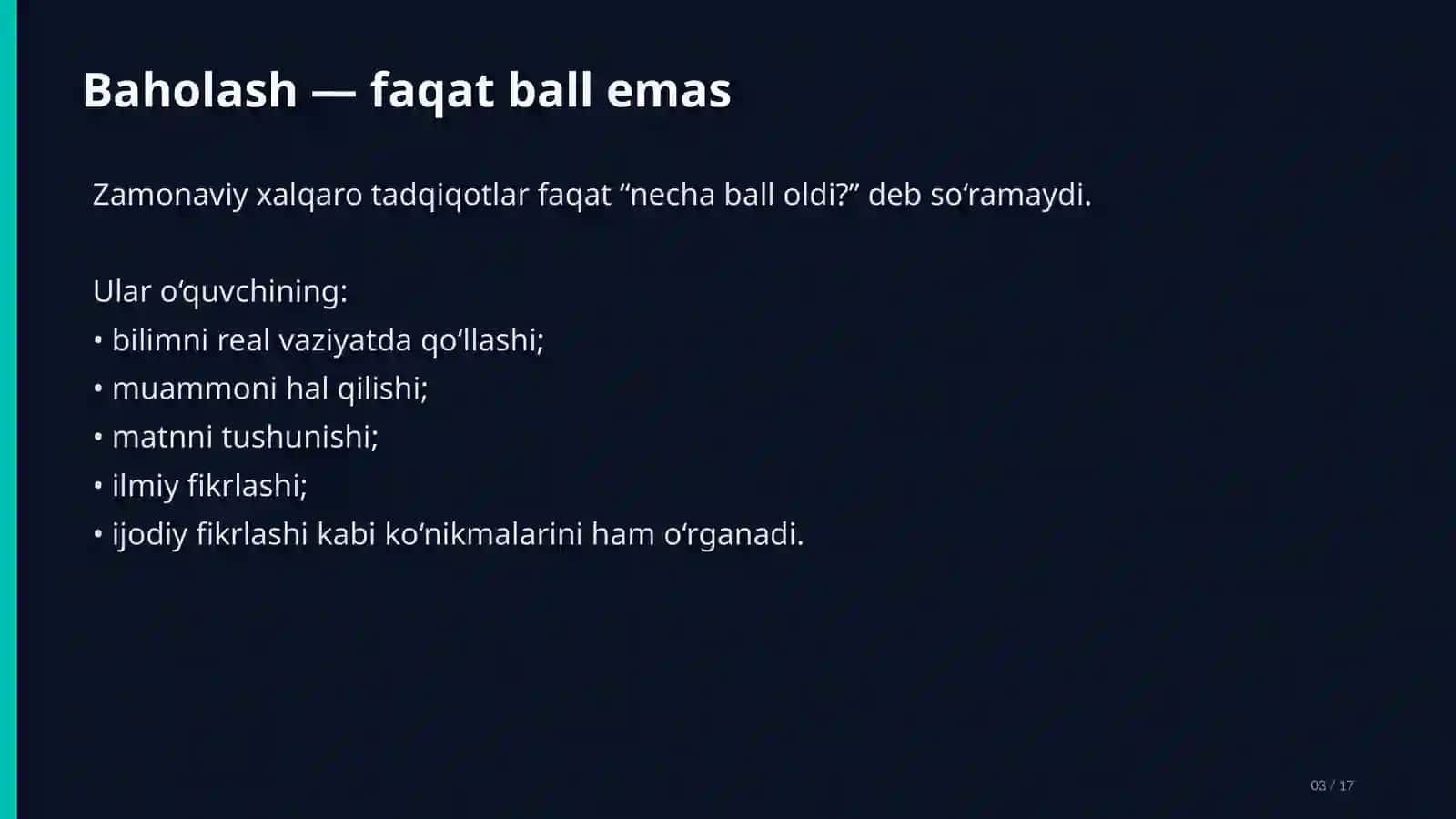 XALQARO BAHOLASH TIZIMLARI 3